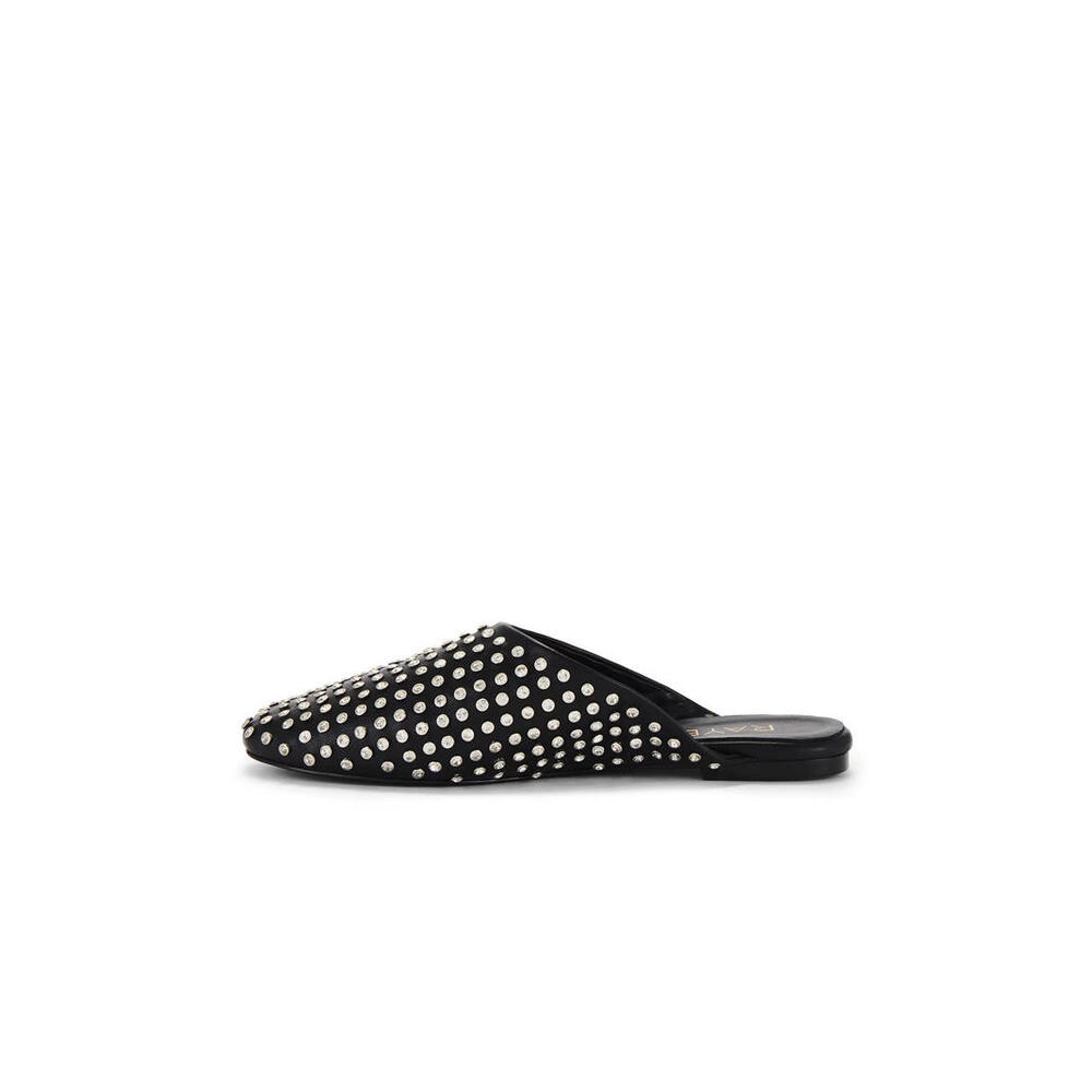 Revolve RAYE Isa Slide flat black studded  Rhinestone size 6 NIB $168 msrp - Picture 2 of 12